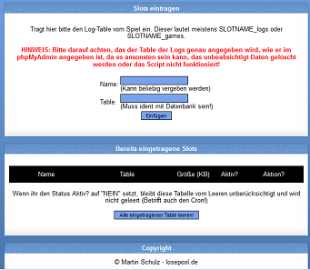 Game-Logs lschen VMS 1